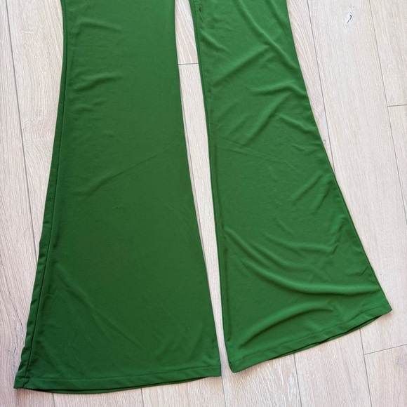 Zara High Waist Flare Pants in Green Women’s Size Medium - Picture 6 of 11
